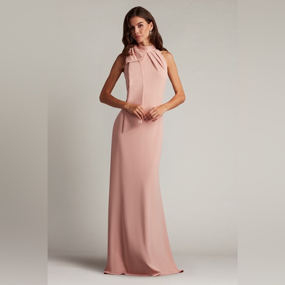 TADASHI SHOJI - SIMS SHOULDER BOW HALTER GOWN - Picture 1 of 5
